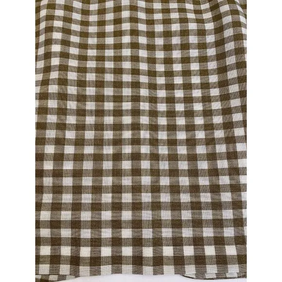 Vintage 2-piece Linen Jacket and skirt Brown/Wht Gingham Check, Lane Bryant Tall