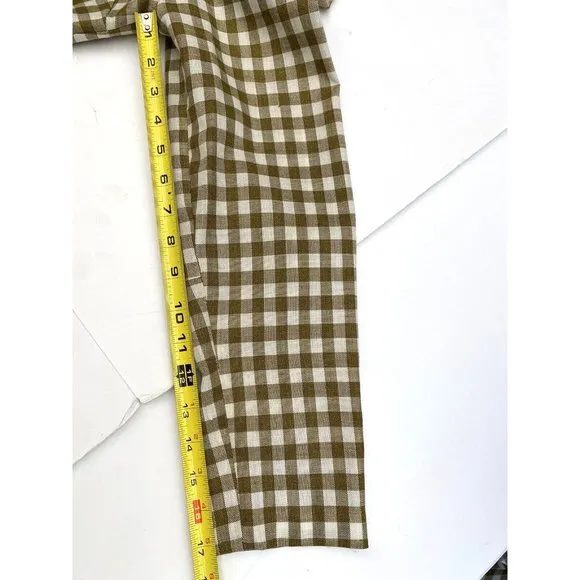 Vintage 2-piece Linen Jacket and skirt Brown/Wht Gingham Check, Lane Bryant Tall