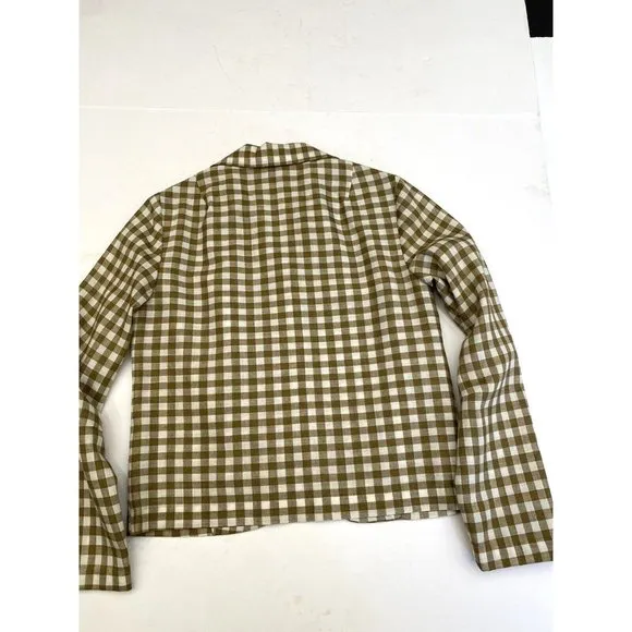 Vintage 2-piece Linen Jacket and skirt Brown/Wht Gingham Check, Lane Bryant Tall
