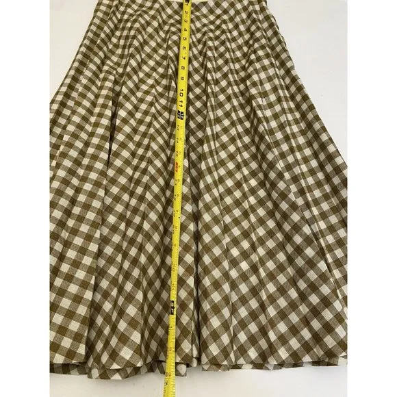 Vintage 2-piece Linen Jacket and skirt Brown/Wht Gingham Check, Lane Bryant Tall