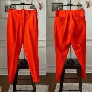 Vintage 60s 70s Gander Mountain Orange Wool Outdoors Hunting Pants 30