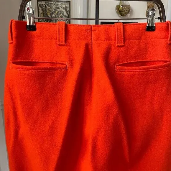 Vintage 60s 70s Gander Mountain Orange Wool Outdoors Hunting Pants 30