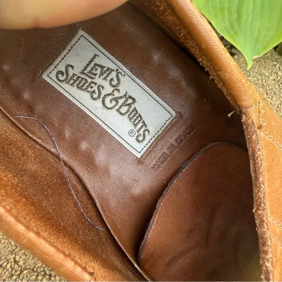 Vintage 70s 80s Levis Brown Leather Deck Boat Docksiders shoes Mens 10 1/2 M