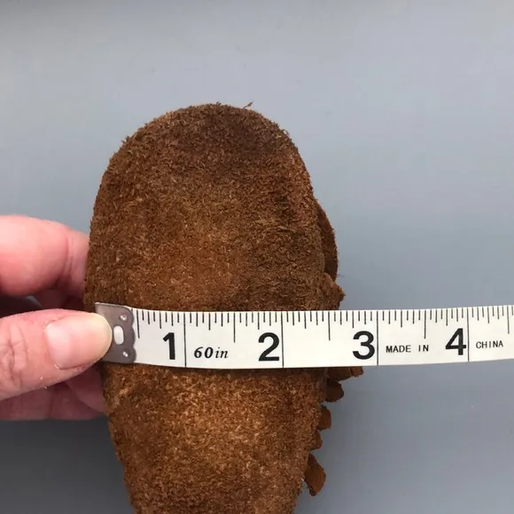 Vintage 80’s Brown Suede Minnetonka Kids Moccasins