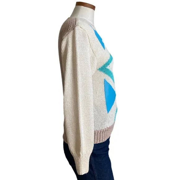 Vintage 80s Nannell Hand Knit Sweater Sz S