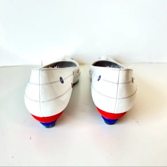 Vintage 80s STUART WEITZMAN For MARTINIQUE Dot Wedge Kitten Heels—SZ 7.5