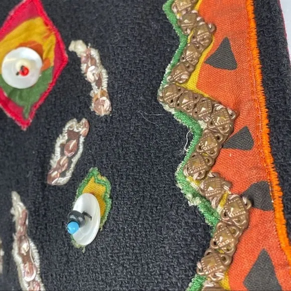 Vintage Black BEADED &amp; Embroidered BOLERO Jacket