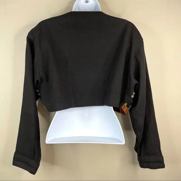 Vintage Black BEADED &amp; Embroidered BOLERO Jacket