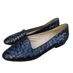 vintage Black Quilted leather loafer flats sz 8.5