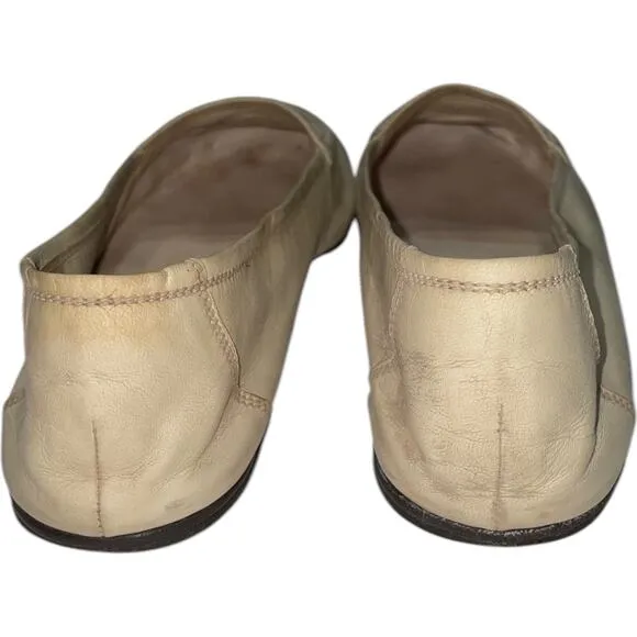 Vintage CHANEL CC Logo Embroidered Cream Ballet Flats    Size: EU 39/ US 8.5