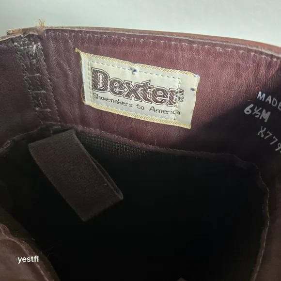 Vintage Dexter brown heeled boots size 6.5 Made in the USA