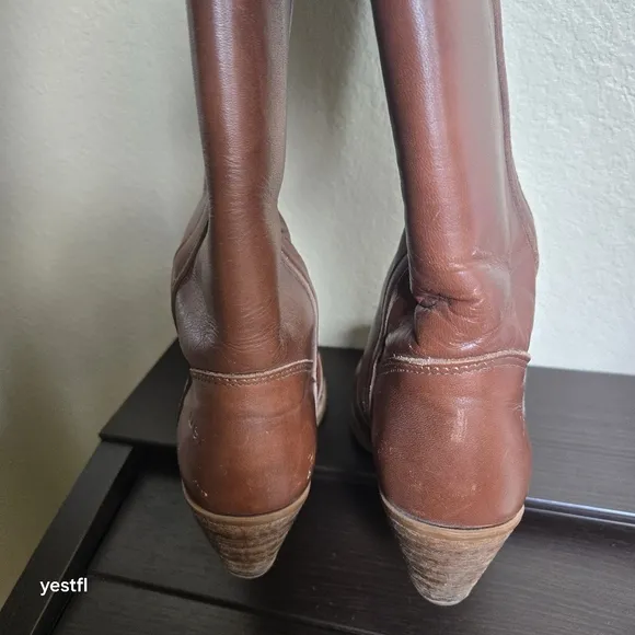 Vintage Dexter brown heeled boots size 6.5 Made in the USA
