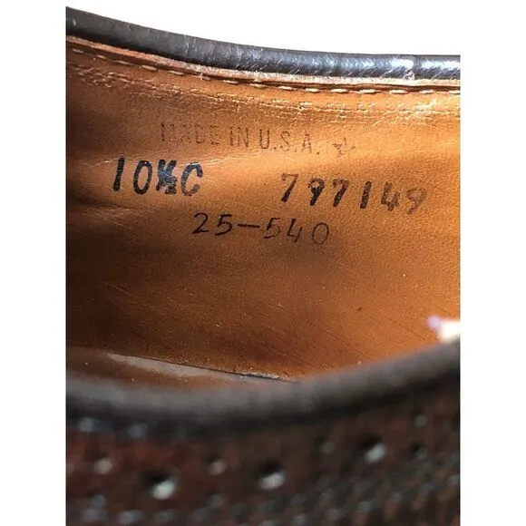 Vintage DEXTER Long Wing Oxford 10.5 C Leather Brown Shoes