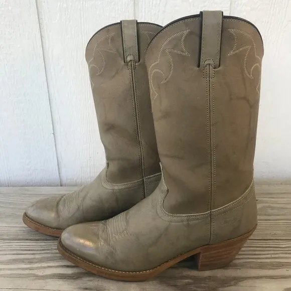 Vintage Dingo Dress Mens Tan Leather Cowboy Western Boots 10 D 5904 USA