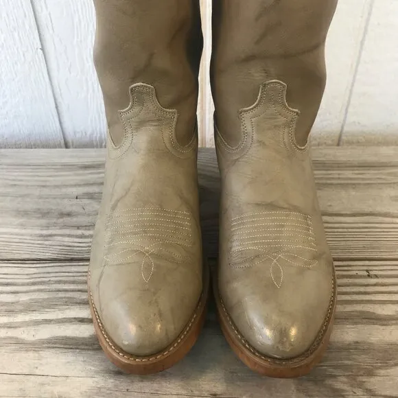 Vintage Dingo Dress Mens Tan Leather Cowboy Western Boots 10 D 5904 USA