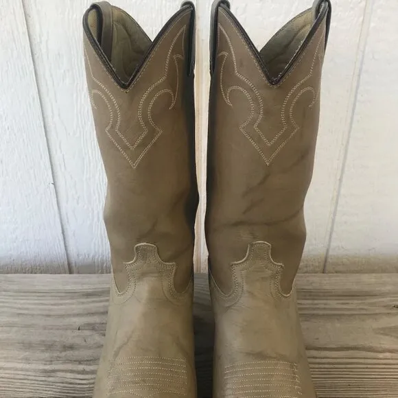 Vintage Dingo Dress Mens Tan Leather Cowboy Western Boots 10 D 5904 USA