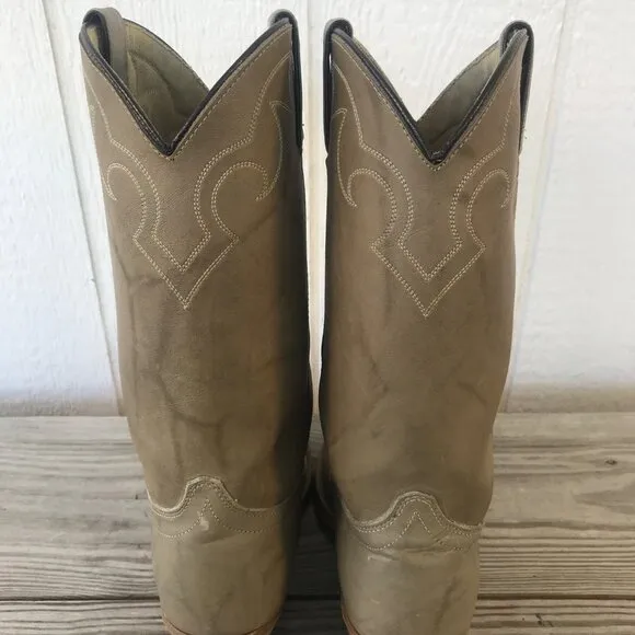 Vintage Dingo Dress Mens Tan Leather Cowboy Western Boots 10 D 5904 USA
