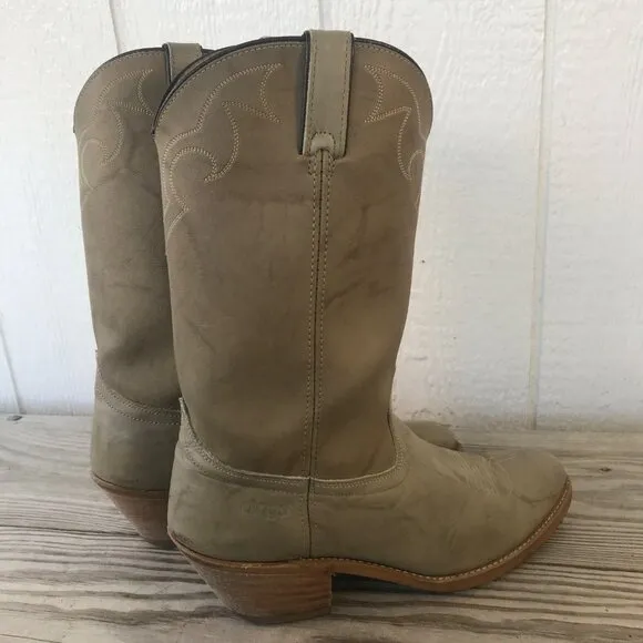 Vintage Dingo Dress Mens Tan Leather Cowboy Western Boots 10 D 5904 USA