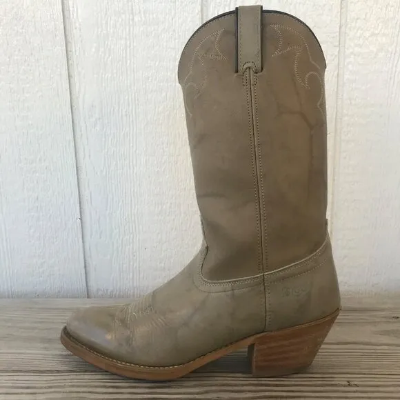 Vintage Dingo Dress Mens Tan Leather Cowboy Western Boots 10 D 5904 USA
