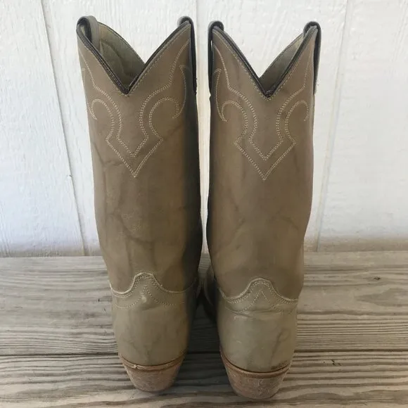 Vintage Dingo Dress Mens Tan Leather Cowboy Western Boots 10 D 5904 USA