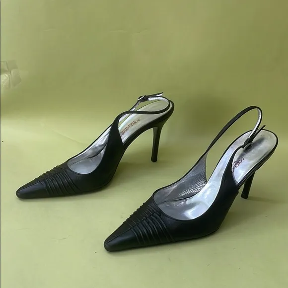 Vintage Dolce &amp; Gabbana Black Textured Leather Heels