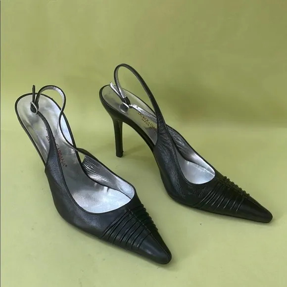 Vintage Dolce &amp; Gabbana Black Textured Leather Heels