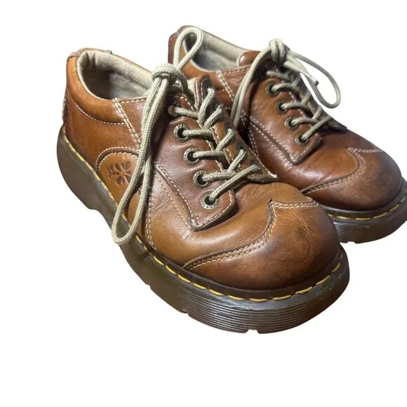 Vintage Dr Martens Vintage 90s Y2K Daisy 12281 Leather Oxford Chunky Shoes Sz 7