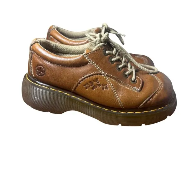 Vintage Dr Martens Vintage 90s Y2K Daisy 12281 Leather Oxford Chunky Shoes Sz 7
