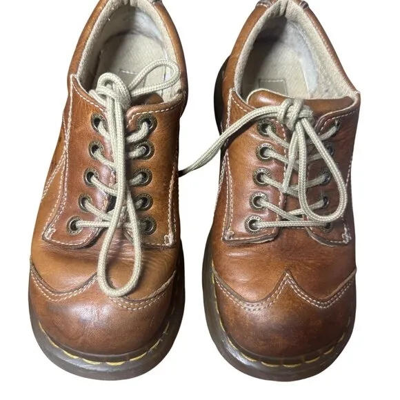 Vintage Dr Martens Vintage 90s Y2K Daisy 12281 Leather Oxford Chunky Shoes Sz 7