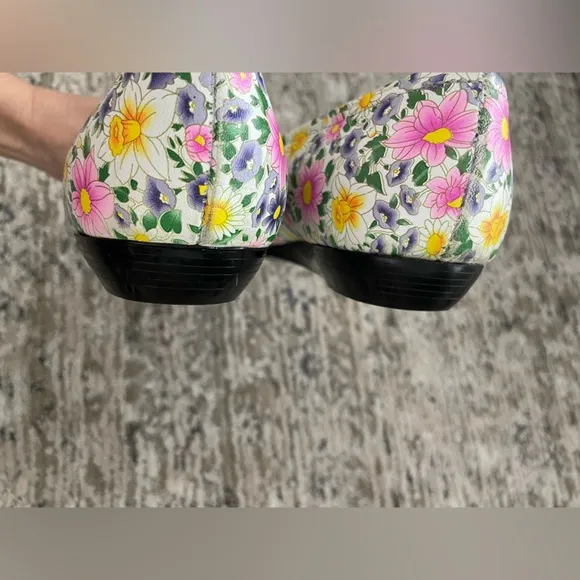 Vintage Floral Ballet Flats Sz 11 Leather Bow One of a Kind Free People Anthro