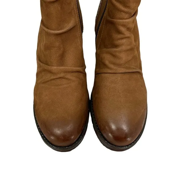 Vintage Foundry‎ Charlotte Boots Nubuck Textured Heel Lug Soles Tan Women Size 9