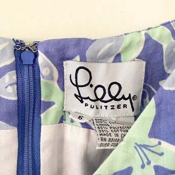 Vintage Lilly Pulitzer Ladybug &amp; Floral Shift Dress