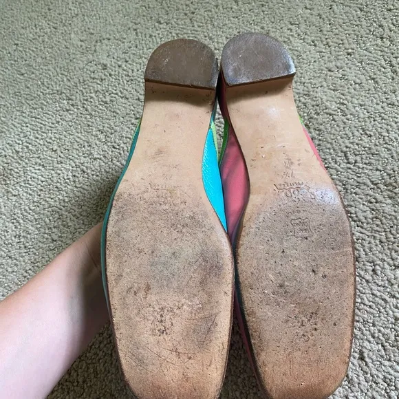 Vintage Lilly Pulitzer Pink and Blue Moccasins mules mismatched quirky
