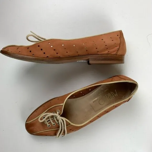 VINTAGE Markio Designs Leather Lace Flats Loafersize 6