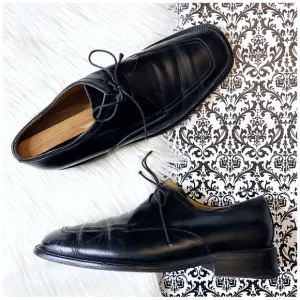 VINTAGE Mercanti Fiorentini : size 11 : black genuine leather oxford dress shoes