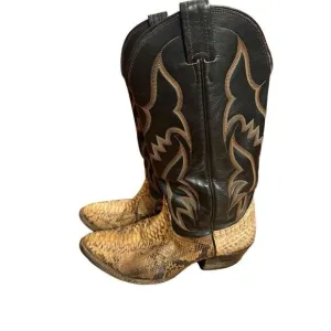 Vintage Nocona Mens Cowboy Boots Size 8 Exotic Python Rattle Snake Skin