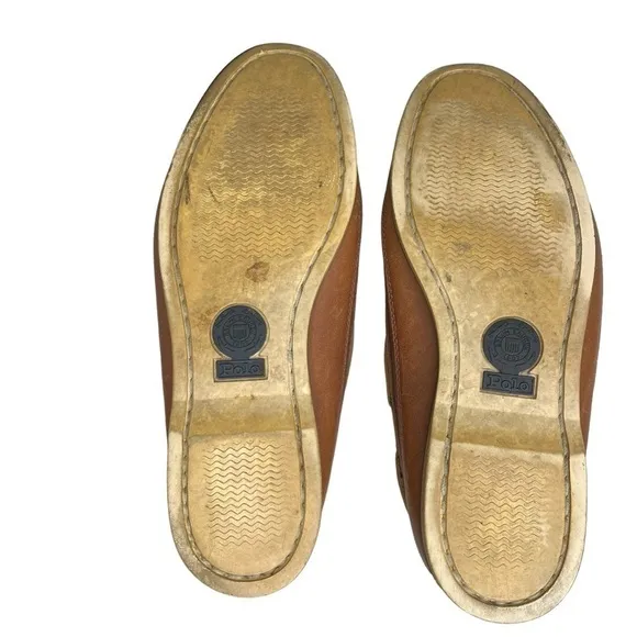Vintage Polo Ralph Lauren brown leather boat shoes Men’s Sz 9.5 D