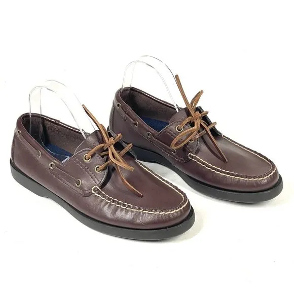 Vintage POLO SPORT Ralph Lauren Boat Shoes Mens 8 D Loafers‎ Brown Leather 90s