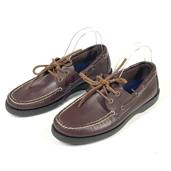 Vintage POLO SPORT Ralph Lauren Boat Shoes Mens 8 D Loafers‎ Brown Leather 90s