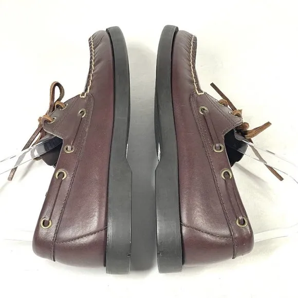 Vintage POLO SPORT Ralph Lauren Boat Shoes Mens 8 D Loafers‎ Brown Leather 90s