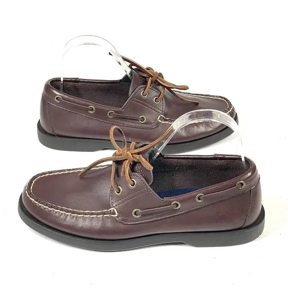 Vintage POLO SPORT Ralph Lauren Boat Shoes Mens 8 D Loafers‎ Brown Leather 90s