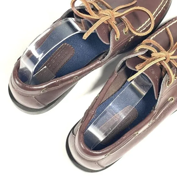 Vintage POLO SPORT Ralph Lauren Boat Shoes Mens 8 D Loafers‎ Brown Leather 90s