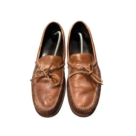 Vintage Ralph Lauren Brown Leather Boat Shoes Size 11 1/2 D ALM 30303