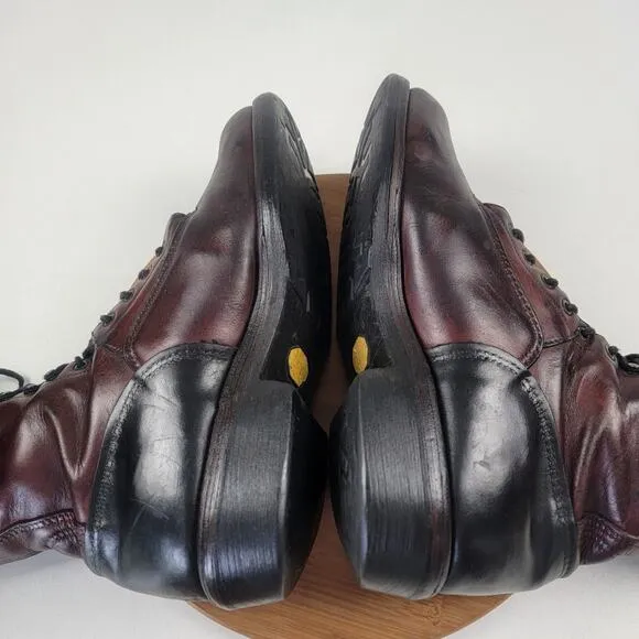 Vintage Red Wing Lineman Logger Tall Lace Up Brown Leathers Boots #921 sz 12 2E