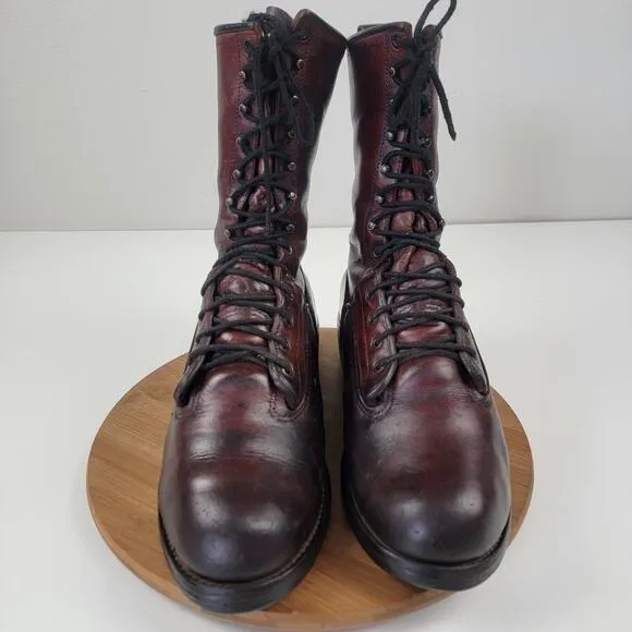 Vintage Red Wing Lineman Logger Tall Lace Up Brown Leathers Boots #921 sz 12 2E