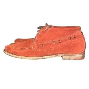 Vintage Shoe Company Lydia 4 Eye Tie HiBoat Shoe Coral Suede Women's size 7