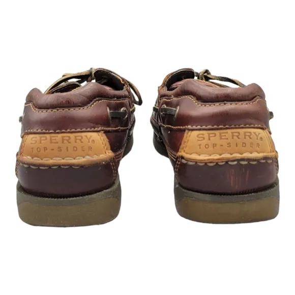 Vintage Sperry Mako Collection Men's Boat Shoes Brown Leather Size 9M