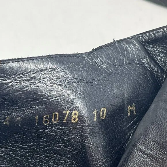 Vintage Stuart Weitzman ankle boots flat black leather suede 10M