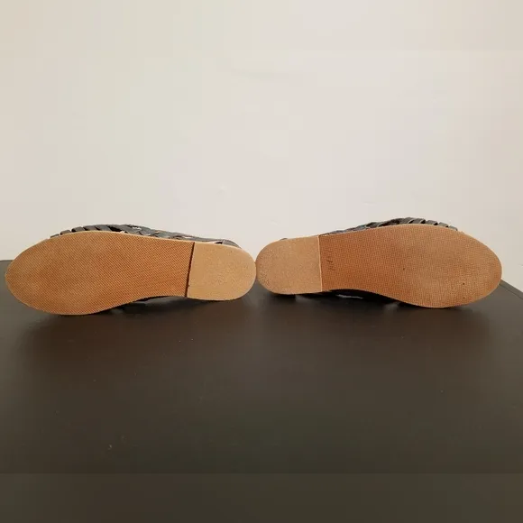 VINTAGE SUGARFOOTS WOVEN LEATHER LACE UP FLATS BRAZIL SIZE 6 VTG RETRO 70S/80S