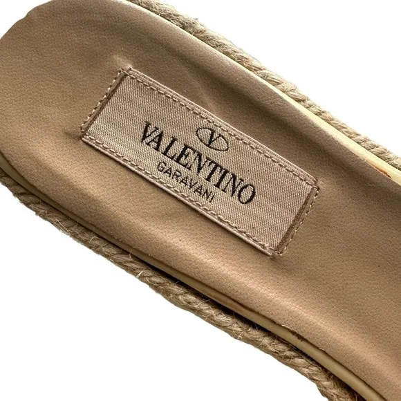Vintage Valentino Garavani Bow Espadrille Slide Sandals in size 38